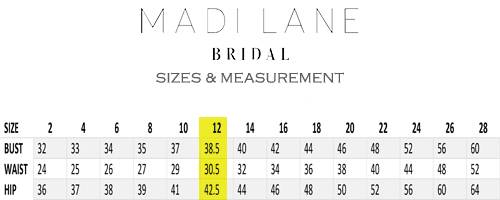 madi lane bridal size chart