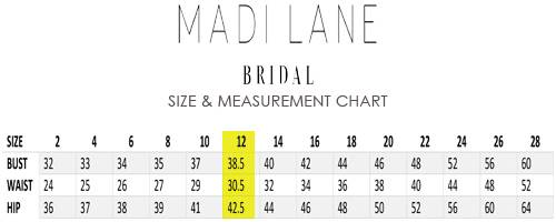 madi lane bridal size chart