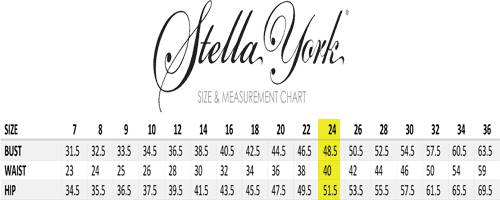 stella york bridal size chart